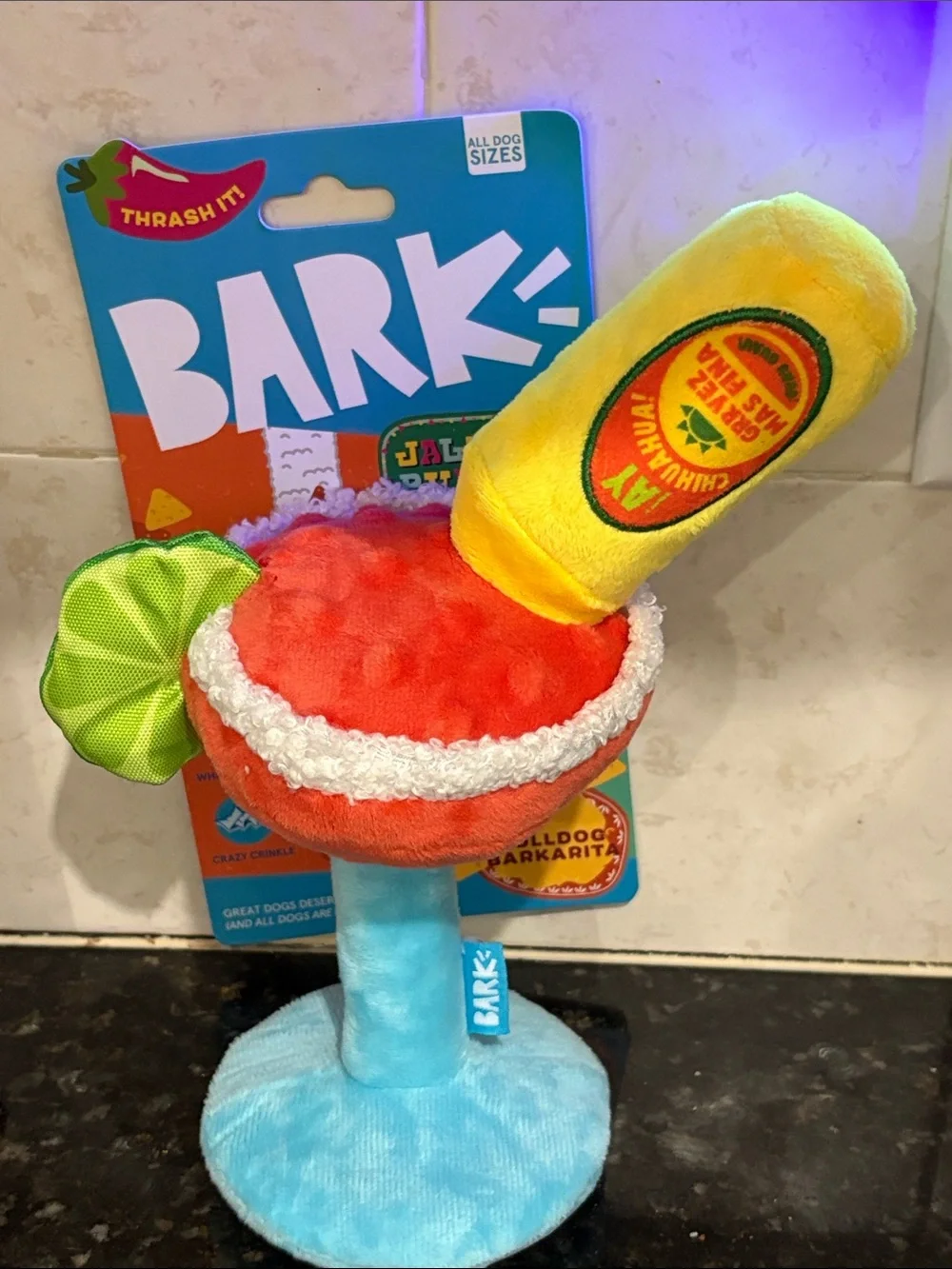 Bark Plush Jalapeño Puppers Dog Toy in Red, Yellow, Blue, Green
